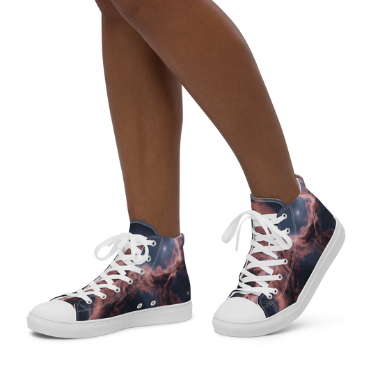 Scorched Sky Nebula Style Design  : Women’s high top canvas shoes