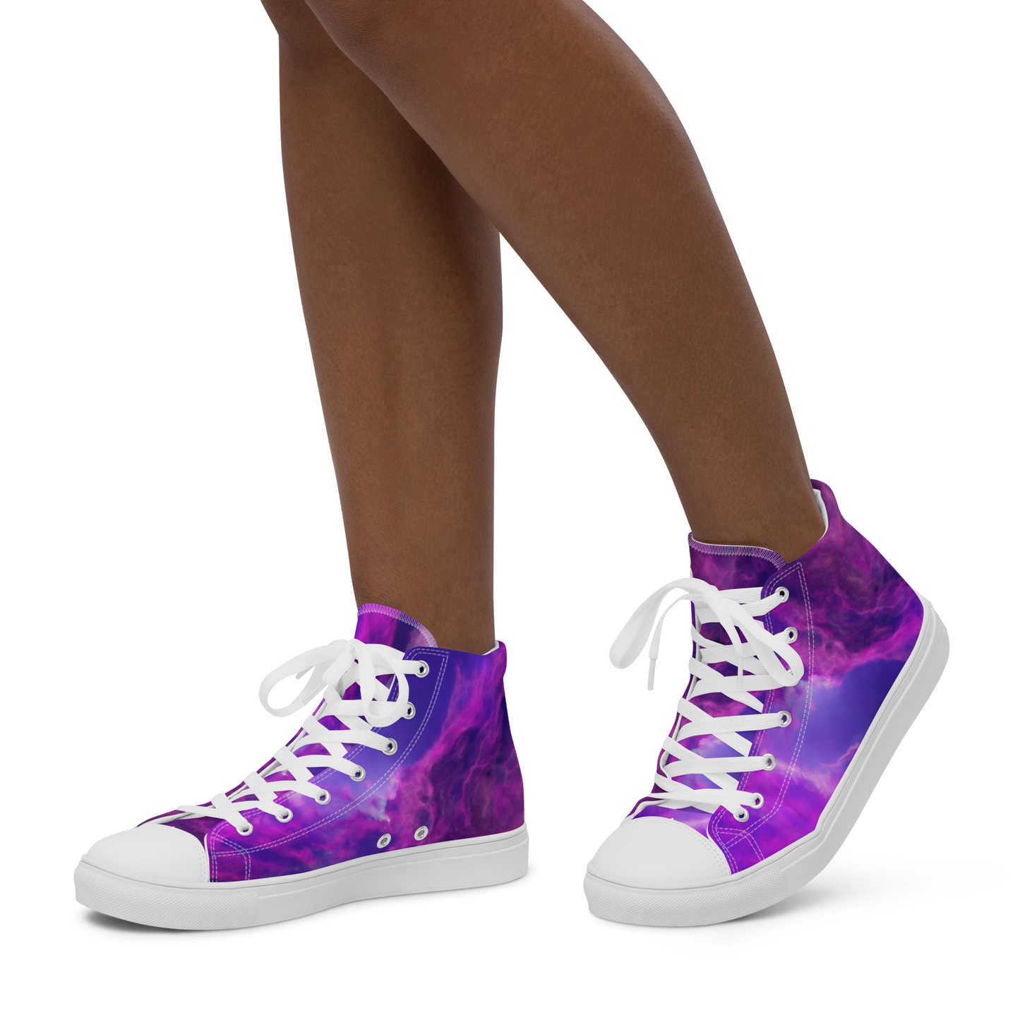 'Almost A Sky' Nebula Style Design Women’s high top canvas shoes